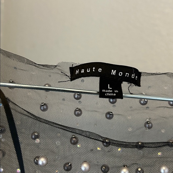 Haute Monde Black and Cream Pearl Blouses - Picture 5 of 9